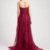 Notte By Marchesa Silk Chiffon Strapless Empire Waist Gown in Red (raspberry) - Lyst
