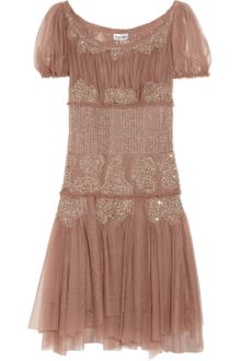 Philosophy di Alberta Ferretti Bead-embellished Mesh Dress - Lyst