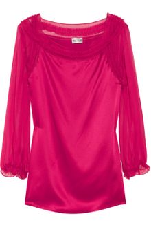 Philosophy di Alberta Ferretti Silk-satin and Chiffon Blouse - Lyst