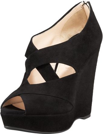 Prada Criss Cross Wedge Bootie - Lyst
