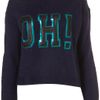 Topshop Knitted Oh! Motif Crop Jumper in Blue (indigo) - Lyst