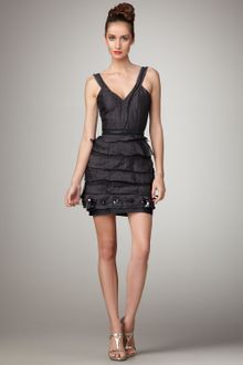 Vera Wang Lavender V-neck Tiered Dress - Lyst