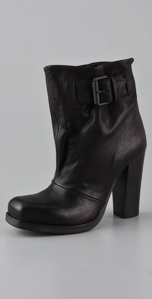 Vic Matie' Buckle High Heel Booties in Black - Lyst