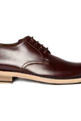 Acne Bleeker Red Leather Derby Shoes