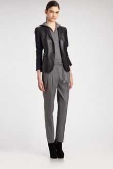 Akris Punto Leather & Knit Jacket - Lyst