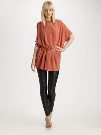 Alice + Olivia Lennox Silk Pleat Blouse - Lyst