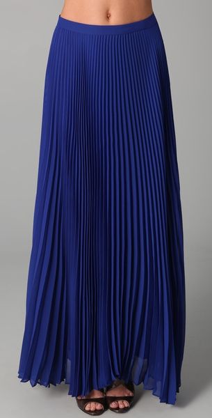 Alice + Olivia Shannon Pleated Long Skirt - Lyst
