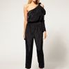 Asos Collection Asos Petite Exclusive One Shoulder Jumpsuit in Black - Lyst