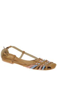 Asos Asos Mex Leather Woven Flat Shoes - Lyst