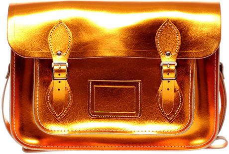 Cambridge Satchel Company 13 Metallic Satchel Exclusive To Asos in Gold (mangometallic) - Lyst