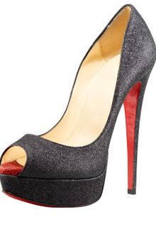 Christian Louboutin Lady Peep Glittered Pump - Lyst