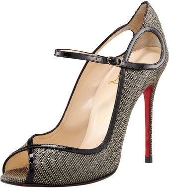 Christian Louboutin Glittered Keyhole Mary Jane - Lyst