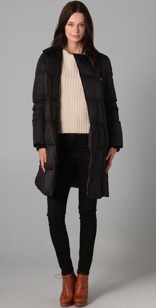 DKNY Double Breasted Puffer Coat - Lyst