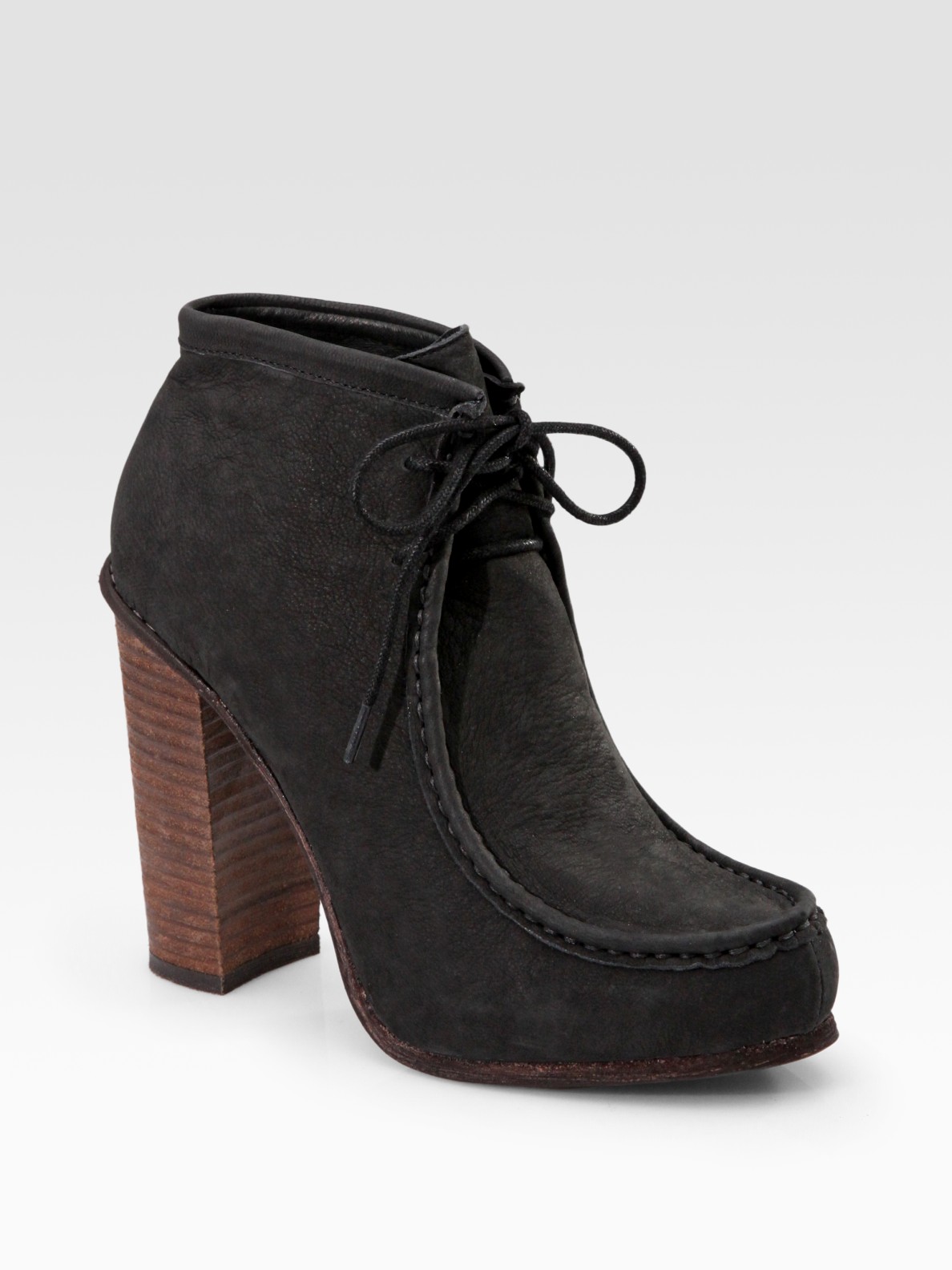 lace leather ankle boots