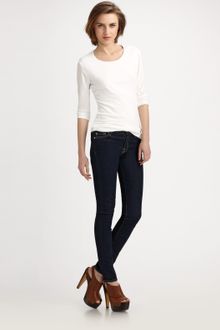 James Perse Long-sleeve Jewelneck Tee - Lyst