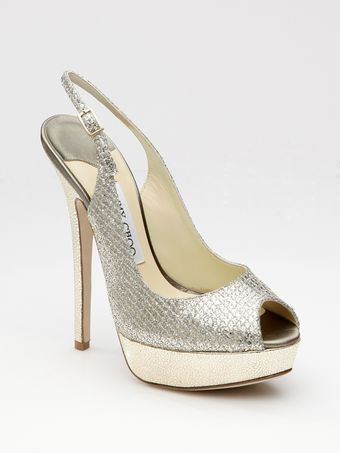 Jimmy Choo Glitter Slingback Pumps - Lyst