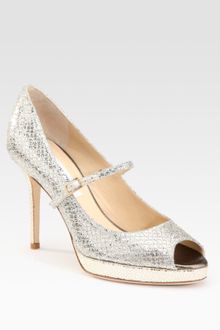 Jimmy Choo Mary Jane Glitter Pumps - Lyst