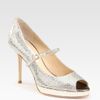 Jimmy Choo Mary Jane Glitter Pumps in Gold (champagne) - Lyst