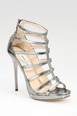 Jimmy Choo Strappy Mirrored Leather Sandals