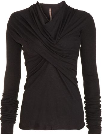 Rick Owens Cowl Neck Top - Lyst