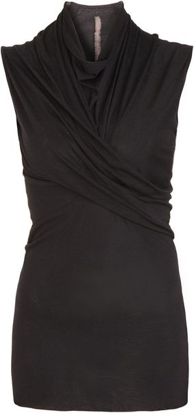 Rick Owens Cowl Neck Top - Lyst