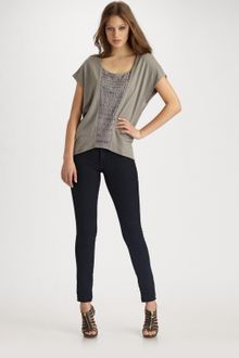 Sachin & Babi Mona Embellished Cap-sleeve Top - Lyst