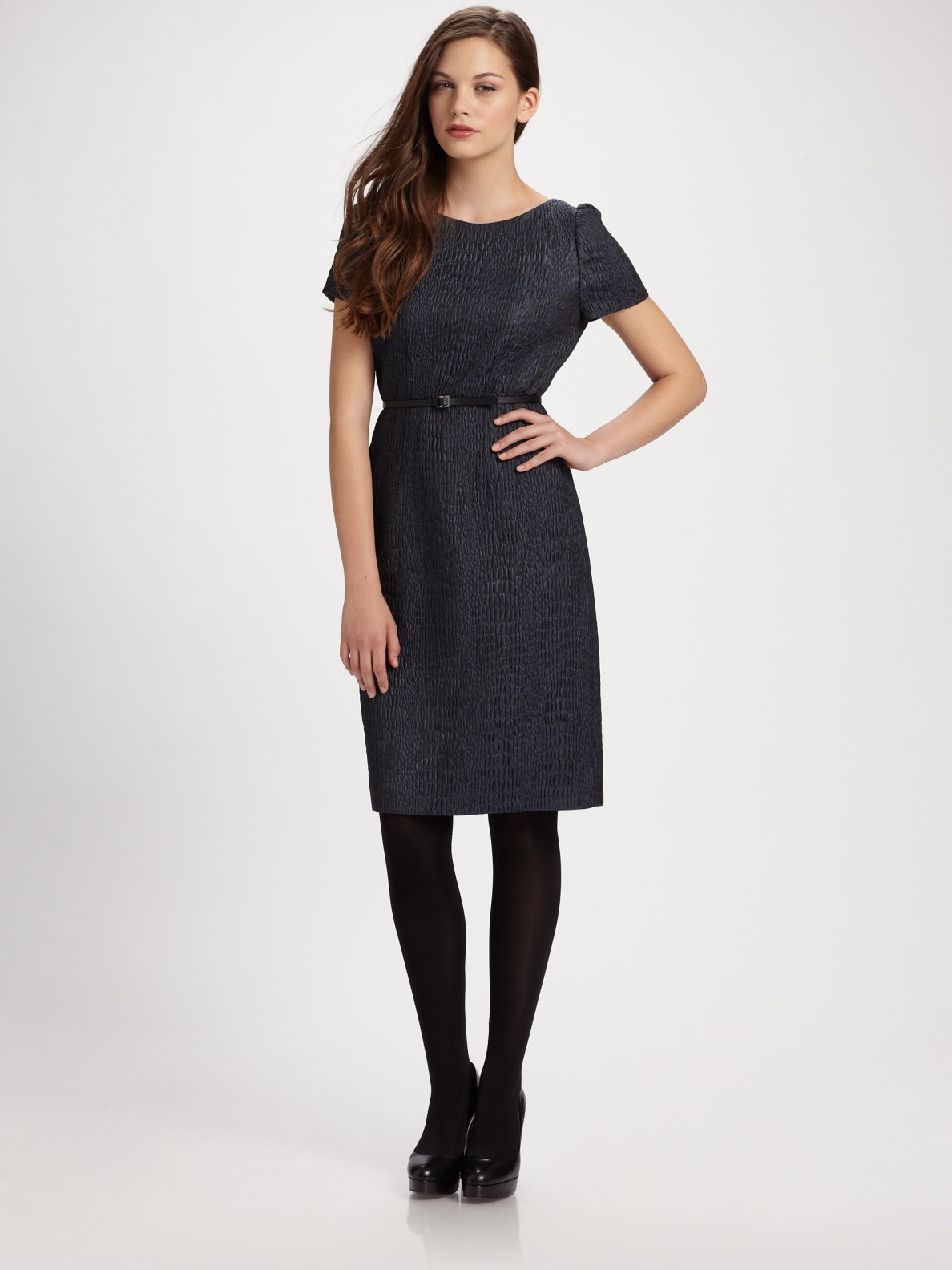 tahari navy gown