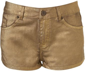 Moto Metallic Glitter Hotpants - Lyst