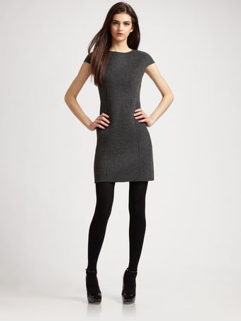 Theory Fesia Cap-sleeve Wool-blend Dress - Lyst