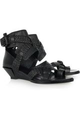 Alexander Wang Eva Leather Wedge Sandals