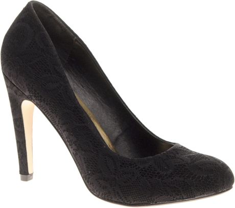 Asos Asos Scala Lace Effect Court Shoe in Black (blacklace) - Lyst