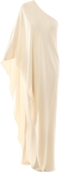 Lanvin Silk One Shouldered Dress in Beige (cream) - Lyst