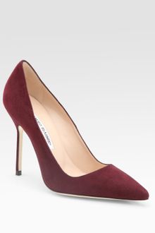 Manolo Blahnik Bb Suede Point Toe Pumps - Lyst