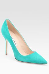 Manolo Blahnik Bb Suede Point Toe Pumps