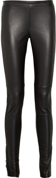 Burberry Leather Skinny Pants - Lyst