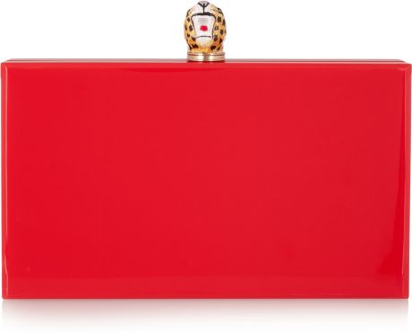 Charlotte Olympia Pandora Bruce Perspex Box Clutch in Red - Lyst