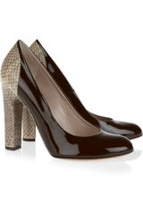 Chloé Python and Patent-leather Pumps