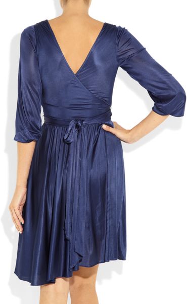 halston satin wrap gown