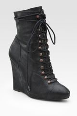 Joie Break On Through Leather Lace-up Wedge Ankle Boots
