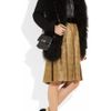 Lanvin Metallic Tweed Pleated Skirt in Gold - Lyst