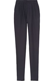 Lanvin Tapered Silk-blend Crepe Pants - Lyst