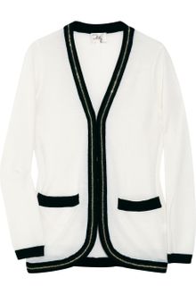 Milly Chain-trimmed Wool and Cashmere-blend Cardigan - Lyst