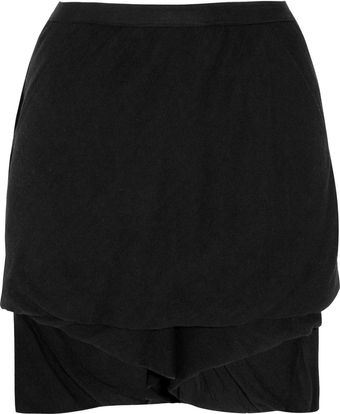 Rick Owens Draped Crepe Shorts - Lyst