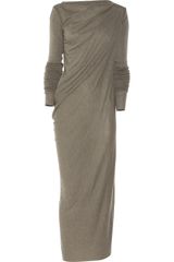 Rick Owens Lilies Asymmetric Jersey Midi Dress