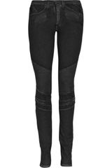 Superfine Coated Biker Skinny Jeans