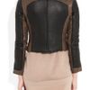 Tibi Leatherpaneled Shearling Biker Jacket in Brown (black) - Lyst