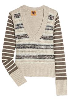 Tory Burch Rieti Striped Wool-blend Sweater - Lyst