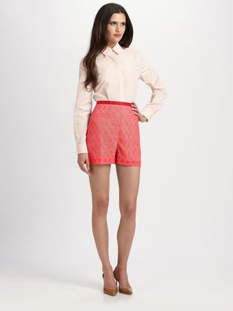 Behnaz Sarafpour Mosaic Lace Shorts - Lyst