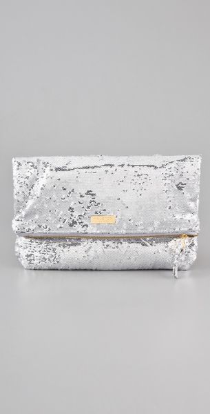 Halston Heritage Jenny Fold Clutch in Silver - Lyst