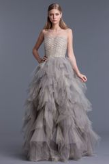 Oscar de la Renta Tulle Sleeveless Gown